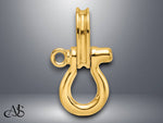Load image into Gallery viewer, 14K Yellow Gold 3-D Medium Shackle Charm with Necklace Chain Options