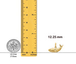 Load image into Gallery viewer, 14K Yellow Gold 2-D Humpback Whale Charm with Necklace Chain Options