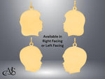 Load image into Gallery viewer, 14K Solid Yellow Gold Engravable Silhouette Charm Pendant