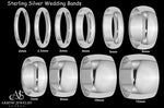 Load image into Gallery viewer, Solid Sterling Silver Half Round Wedding Band: 2mm-12mm Widths