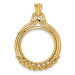 Load image into Gallery viewer, 14K Gold Coin Bezel: Wheat Braid for 16.5mm US Eagle 1/10 oz