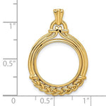 Load image into Gallery viewer, 14K Gold Coin Bezel: Wheat Braid for 16.5mm US Eagle 1/10 oz