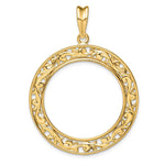 Load image into Gallery viewer, 14K Gold Coin Bezel Mounting with Carved Floral Filigree Design