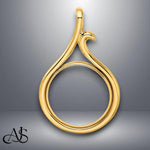 Load image into Gallery viewer, 14K Gold Coin Bezel Mounting Curled Accent Teardrop Design