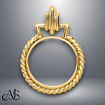 Load image into Gallery viewer, 14K Gold Coin Bezel with Twisted Edge for 16.6mm Eagle Coins