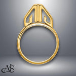 Load image into Gallery viewer, 14K Gold Coin Bezel Mounting Geometric Motif Design for 14mm and 18mm Coins