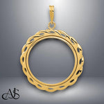 Load image into Gallery viewer, 14K Gold Coin Bezel Waves Design Border for 21.6mm Coins - for U.S. 5.00 Gold Coins