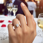 Load image into Gallery viewer, IGI Certified VS1-VS2 E-F Lab Grown Emerald shape Diamond Solitaire Engagement Ring: 14K, 18K, or Platinum