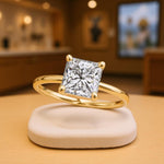 Load image into Gallery viewer, IGI Certified VS1-VS2 G-H Lab Grown Princess Cut Square Diamond Solitaire Engagement Ring: 14K, 18K, or Platinum