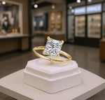 Load image into Gallery viewer, IGI Certified VVS1-VVS2 E-F Lab Grown Princess Cut Square Diamond Solitaire Engagement Ring: 14K, 18K, or Platinum