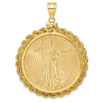 Load image into Gallery viewer, 14K Gold Coin Bezel: Rope Design Screw-top Mounting for US & Foreign Coins