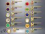 Load image into Gallery viewer, 14K Gold Birthstone Stud Earrings: Natural Gemstone Bezel Set