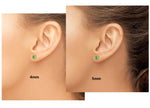 Load image into Gallery viewer, 14K Gold Birthstone Stud Earrings: Natural Gemstone Bezel Set