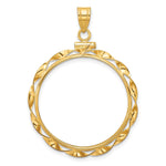 Load image into Gallery viewer, 14K Gold Coin Bezel: Hand Twisted Ribbon Border Mounting