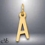 Load image into Gallery viewer, 14K Gold Slanted Block Letter Pendant Charm: Yellow or White Gold