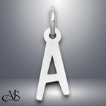 Load image into Gallery viewer, 14K Gold Slanted Block Letter Pendant Charm: Yellow or White Gold