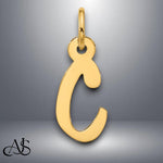 Load image into Gallery viewer, 14K Gold Slanted Block Letter Pendant Charm: Yellow or White Gold