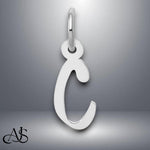 Load image into Gallery viewer, 14K Gold Slanted Block Letter Pendant Charm: Yellow or White Gold