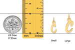 Load image into Gallery viewer, 14K Gold Slanted Block Letter Pendant Charm: Yellow or White Gold