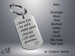 Load image into Gallery viewer, Call Your Grandma Key Chain - Grandpa Mom Dad Sister Brother Aunt Uncle Memaw