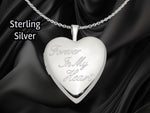 Load image into Gallery viewer, Sterling Silver 'Forever in My Heart' Locket | Build Your Locket Necklace with Engraving, Photo insertions, and Chain Options