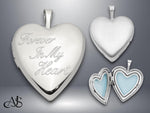 Load image into Gallery viewer, Sterling Silver 'Forever in My Heart' Locket | Build Your Locket Necklace with Engraving, Photo insertions, and Chain Options