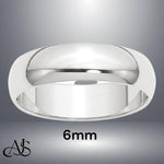 Load image into Gallery viewer, Solid 950 Platinum Wedding Band: Half Round, Free Engraving