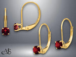 Load image into Gallery viewer, 14K Gold Birthstone Earrings: 4mm Round Leverback Mountings