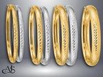 Load image into Gallery viewer, 14K Gold Hinged Bangle Bracelet: Diamond-Cut Twist, Yellow or White Gold