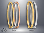 Load image into Gallery viewer, 14K Gold Bangle Bracelet: Stackable Hinged Design, 3mm/4mm Width