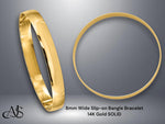 Load image into Gallery viewer, 14K Solid Gold Bangle Bracelet: Yellow or White, Custom Engraving