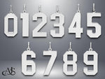 Load image into Gallery viewer, Sterling Silver Number Pendant: Single or Double Digit Charm