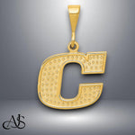 Load image into Gallery viewer, Solid 14K Gold Textured Letter Initials Alphabet Pendant Charms