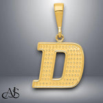 Load image into Gallery viewer, Solid 14K Gold Textured Letter Initials Alphabet Pendant Charms
