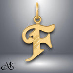 Load image into Gallery viewer, 14K Gold Old English Letter Pendant: Diamond-Cut Initial Charm