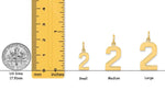 Load image into Gallery viewer, 10K 14K Solid Gold Number Pendant: High Polish Charm