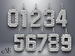 Load image into Gallery viewer, Diamond-Cut Gold Number Pendant: 10K, 14K, or Sterling Silver
