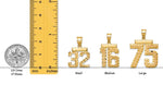 Load image into Gallery viewer, Diamond-Cut Gold Number Pendant: 10K, 14K, or Sterling Silver