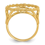 Load image into Gallery viewer, 14K Gold Coin Ring with Rope Border and Heart Side Accents