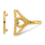 Load image into Gallery viewer, 14K Gold Coin Ring with Rope Border and Heart Side Accents
