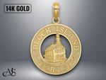 Load image into Gallery viewer, 14K Yellow Gold BLOCK ISLAND, RI with Lighthouse Charm with Necklace Chain Options