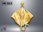 Load image into Gallery viewer, 14K Yellow Gold Polished Stingray Charm with Necklace Chain Options