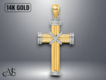 Load image into Gallery viewer, 14K Two-Tone Gold Polished Cross Charm with Necklace Chain Options