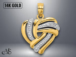 Load image into Gallery viewer, 14K Yellow Gold Textured Heart Charm with Necklace Chain Options