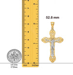 Load image into Gallery viewer, 14K Two-Tone Gold Crucifix Charm with Necklace Chain Options