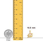 Load image into Gallery viewer, 14K Two-Tone Gold Textured Scroll Flower MOM Charm with Necklace Chain Options