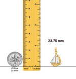 Load image into Gallery viewer, 14K Yellow Gold 3-D Polished Sailboat Charm with Necklace Chain Options