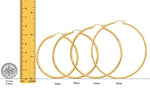 Load image into Gallery viewer, Gold Polished Classic Tube Hinged Wire Hoop Earrings 14K Yelllow White and Rose Gold - Lightweight Thin 2.5mm