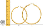 Load image into Gallery viewer, Gold Polished Classic Tube Hinged Wire Hoop Earrings 14K Yellow White and Rose Gold - Lightweight Thin 4mm
