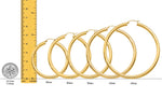 Load image into Gallery viewer, Gold Polished Classic Tube Hinged Wire Hoop Earrings 14K Yellow White and Rose Gold - Lightweight Thin 4mm